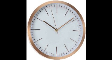 Home and Styling Collection wandklok - rosegoud met wit - 30 cm