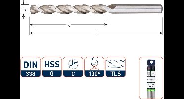 Houtspiraalboor HSS DIN338 TLS ø4,5  47/80 mm