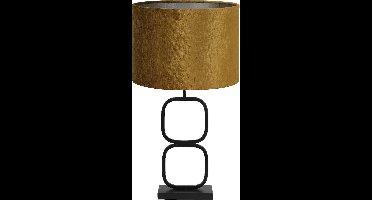 Light & Living Tafellamp Lutika/Gemstone - Zwart/Goud - Ø30x67cm - Tafellamp met kap