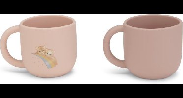 Konges Sløjd 2 Pack Silicone Cup Set - Rainbow Kitty - Drinkbekers