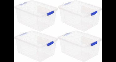 Plasticforte Opslagbakken met deksel - 10x - 16 liter - 40 x 30 x 21 cm - Organizers - transparant - kunststof
