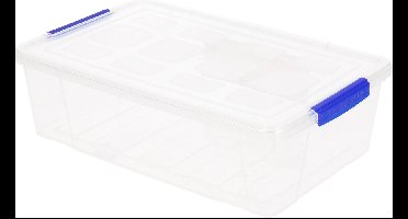 Plasticforte Opbergbox met deksel - 4x - 2 liter - transparant - kunststof - opbergkist