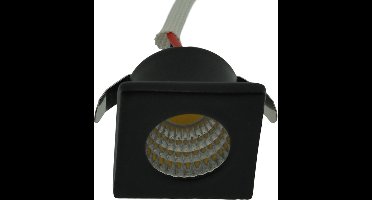 Outlight - Vierkant mini inbouwspotje Forte - 230v - 1w - 2700K - zwart