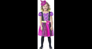 Smiffys - Spotty Witch Kinder Kostuum - Kids tm 2 jaar - Paars