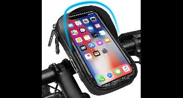 Fietsstuurtas | LB-492 mobiele telefoonhouder voor fiets en motorfiets | waterdichte mobiele telefoonhouder stuurtasbevestiging | 360° draaibare frametas, fietstas voor 6,5 inch mobiele telefoons