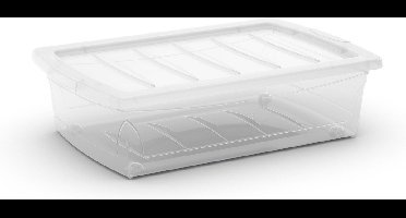 Kis Spinning Box M – Opbergbox met wielen - 30L - 58,5x39x16cm - Transparant