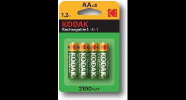 Kodak pre-charged rechargeable Ni-MH AA battery 2100mAh 4 pack