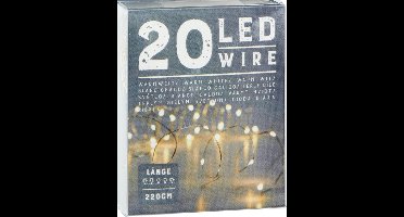 Cepewa draadverlichting lichtsnoer 220 cm - 20 leds warm wit -batterij