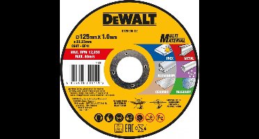 DEWALT ACCESSOIRES DT20595-QZ DOORSLIJPSCHIJF | MULTIMATERIAAL | 125 X 1.0 X 22.2 MM