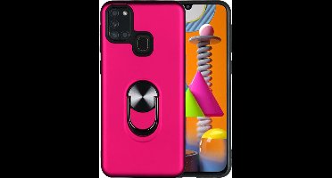 Hoesje Geschikt Voor Samsung Galaxy A21S hoesje Shockproof Armor case - back cover – TPU – Roze