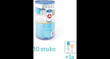 Intex Filter Cardridge - Type A - 10 stuks - Voordeelverpakking - Inclusief WAYS Testrips (1 stuks) - Type A filter - Intex Filter - Geschikt voor 28604GS - 28636GS - 28638GS Pomp