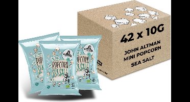 John Altman Popcorn Biologische Sea Salt - Vegan- Glutenvrij - 42 mini bags