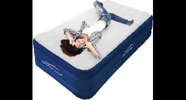 AeroRest 1-persoons luchtbed - Extra lang | 210 cm lengte | Cloud Top | Afritsbaar topmatras | Met ingebouwde pomp | Inclusief draagtas | Ideaal voor langere personen | XL model | 210 x 99 x 51 cm