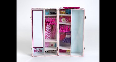 Klein toys Barbie-kledingkoffer - kledingrekken en -legplanken - incl. accessoires- meerkleurig