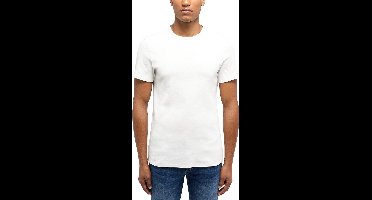 Mustang Heren T-Shirt ALLEN slim fit Beige 3XL Ronde Hals Volwassenen