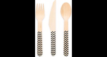 Wefiesta - Houten bestekset zwart 18-delig