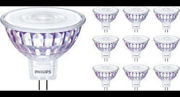 Voordeelpak 10x Philips Master Value LED Spot GU5.3 MR16 5.8W 450lm 60D - 927 Zeer Warm Wit | Beste Kleurweergave - Dimbaar - Vervangt 35W