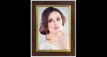 ZEP - Houten Fotolijst Novara bruin / goud voor foto formaat 10x15 - V12467