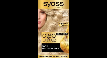Syoss Oleo Intense 9-10 Haarverf - Stralend Blond - Permanente Haarkleuring - Ammoniakvrij - Met Voedende Oliën - 100% Grijsdekking - Langdurige Kleur - 1 stuk