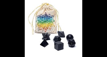 Heilige geometrieset van zwarte toermalijn, 7-delig