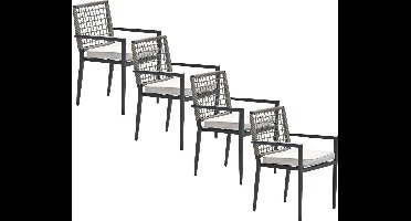 Garden Impressions Burela tuinstoel taupe - 4 stuks