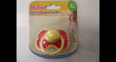 Nuby - 2 Pack - Fopspeen - Rubber - 6+ Maand - Rood met Geel