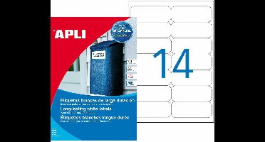 Stickers/etiketten Apli Wit 20 Lakens 99,1 x 38,1 mm