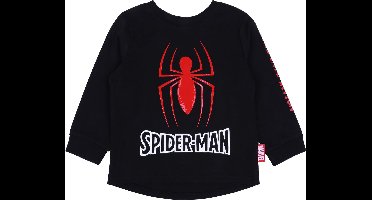 Zwarte jongensblouse met rubberen Spiderman-print