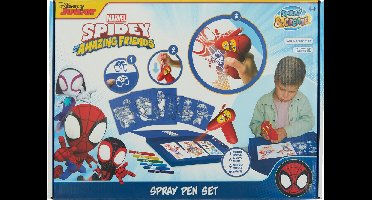 Marvel Spidey - Spray Pen Set Batterij - SP23369 - Airbrush Kleurstiften voor Kinderen - Tekenset met Gekleurde Pennen en Tekensjablonen