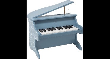 Label Label - Houten Piano - Blauw - 15 Witte en 10 Zwarte Toetsen - Open Vouwbare Vleugel - Geschikt voor Kindjes vanaf 3 Jaar