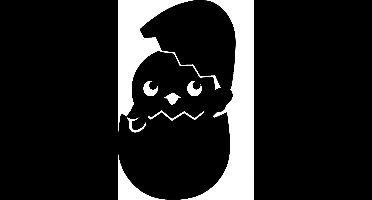 Little1gifts Raamsticker Pasen - Kuikentje in Ei - Herbruikbaar Statisch Vinyl - Raamdecoratie Pasen - Groot - Zwart