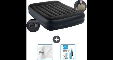 Intex Luchtbed - 2-Persoons - 152 x 203 x 42 cm - Blauw - Inclusief pomp - Hoeslaken en Reparatieset