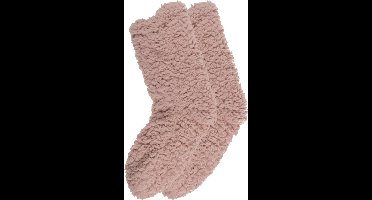 Huissokken van Out of the Blue - Warme sokken Fluffy met antislipzool - Rose - Gratis verzonden