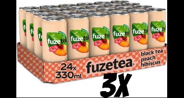 Fuze Tea Black tea peach hibiscus Blikjes 72 x 33cl