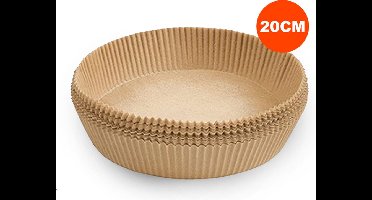 *** 100 Stuks Heteluchtfriteuse Wegwerpbakjes - 20cm - Geschikt voor AirFryer - Bakpapier - Wegwerp Bakjes - Wegwerppapier - Bakjes - Bakpapier Rond - van Heble® ***