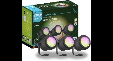 Calex Smart Outdoor Starterset: 3 Slimme Grondspots RGB & Warm Wit met Bluetooth Mesh Gateway - Complete Grondspot Set