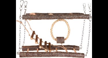 Flamingo Hangbrug Janny voor Vogels - Vogelspeelgoed - 27x8,5x17cm