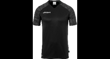 Uhlsport Goal 25 Shirt Korte Mouw Kinderen - Zwart / Antraciet | Maat: 128