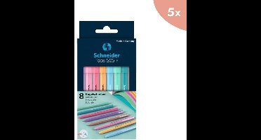5x Balpen Schneider Tops 505 F set 8 stuks pastel - blauwschrijvend