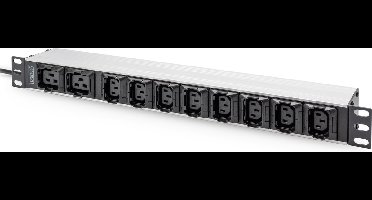 Digitus DN-95427 19 inch Stekkerdoos voor patchkast 1 HE Apparaatcontactdoos C13 10A Geschikt voor kastdiepte: vanaf 30