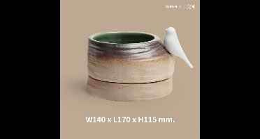 Qualy x LAMUN LAMAI  - Groen Planten Pot “Deskscape Plant Pot” W140 x L170 x H115 mm 1000 gr Voor Kantoor, Balie, Binnen Tafel & Buiten Tuin