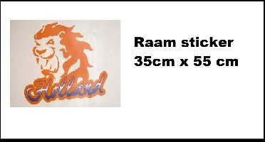 Luxe Raamsticker Holland leeuw oranje 35cm x 55cm - EK Voetbal Thema feest evenement raam sticker mega