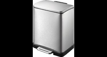 EKO - E-Cube pedaalemmer 12 liter - Stainless steel Plastic - mat RVS - Prullenbak