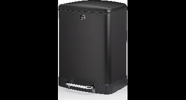 Afvalemmer, 2x 12 L, RVS, Zwart - Kela | Davino