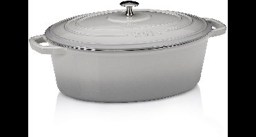 Braadpan, Gietijzer, Ovaal, Grijs, 33 x 26 cm - Kela | Calido