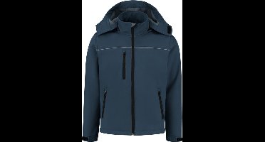 JS Softshell Jas met capuchon - Navy - Maat 4XL - SS100