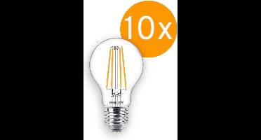 10 stuks | Philips LED lamp 8.5W 1055lm 2700K Helder Niet-Dimbaar | E27 | Extra Warm Wit | 8.5 watt | 15.000 Branduren