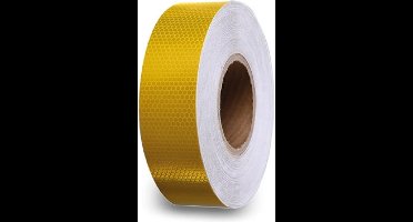 Perel Reflecterende tape 5 cm x 5 m, met honingraatpatroon voor extra zichtbaarheid, geel