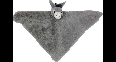 Pia soft toys Knuffeldier Ezel - zachte pluche stof - tuttel/knuffeldoekje - grijs - 45 cm - baby/peuter