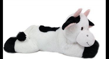 Pia Soft Toys Knuffeldier Koe - zachte pluche stof - premium kwaliteit knuffels - wit/zwart - 50 cm - Koeien